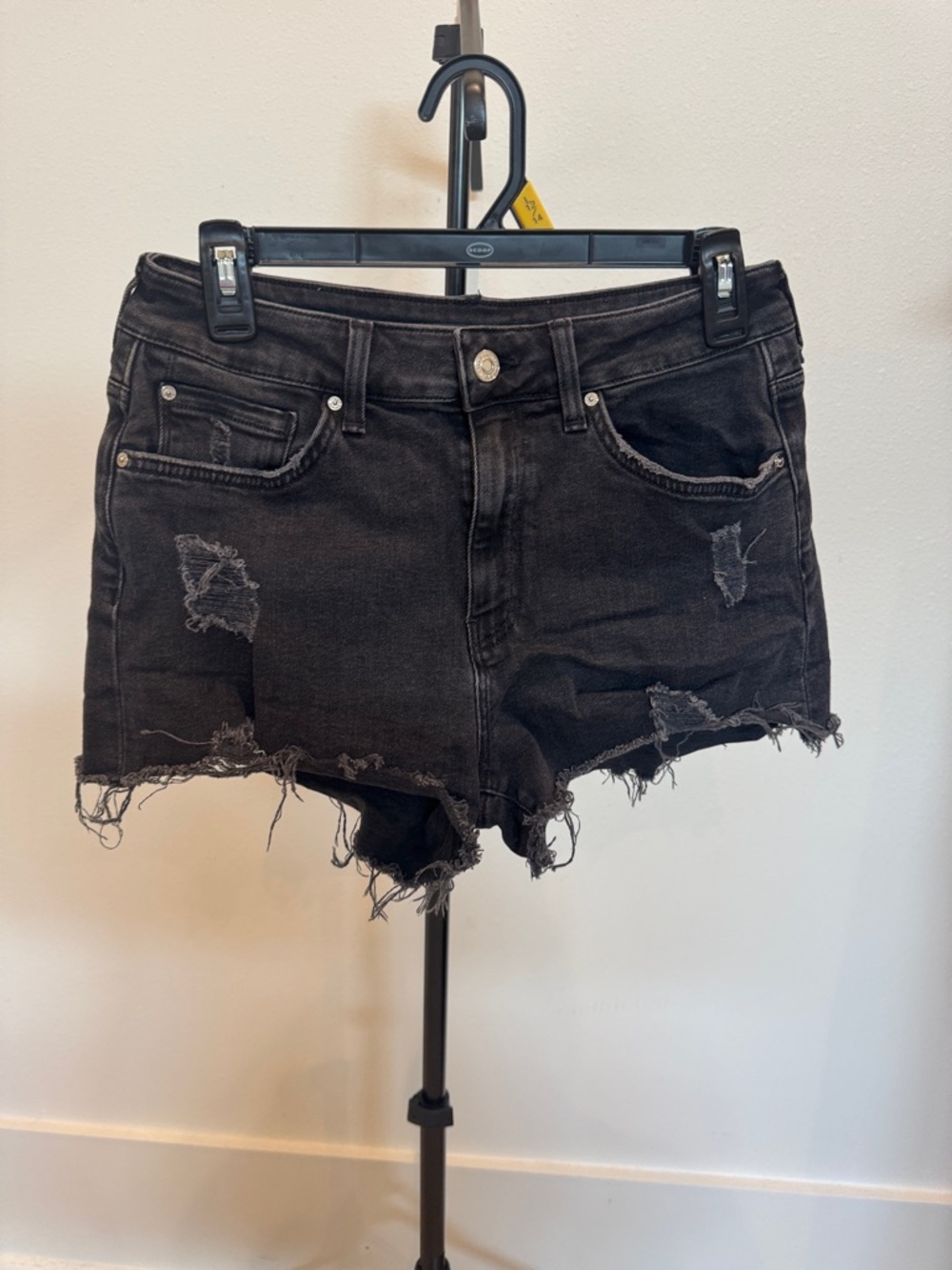 Mavi Black Distressed Denim Short Shorts